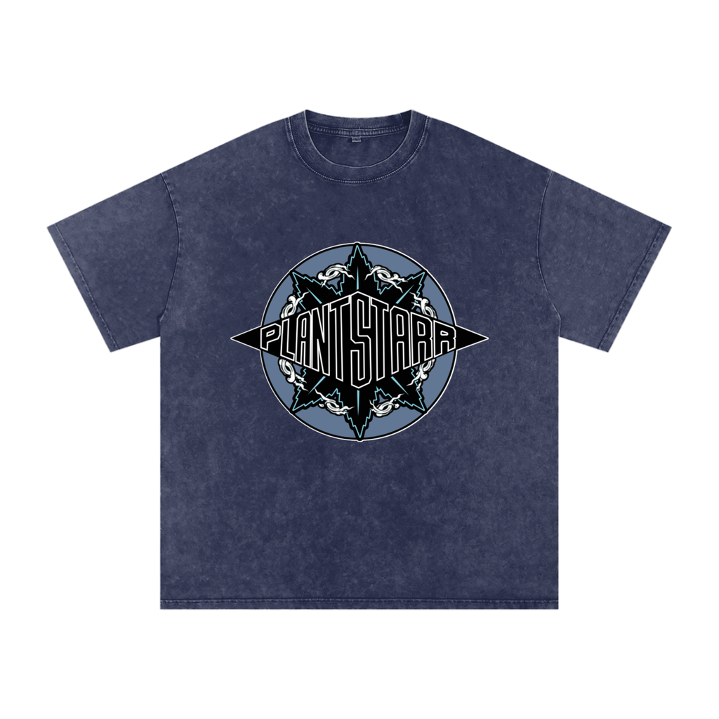 ILTP - PLANTSTARR (SKY BLUE LOGO) Heavyweight Vintage Washed Frayed T-Shirt