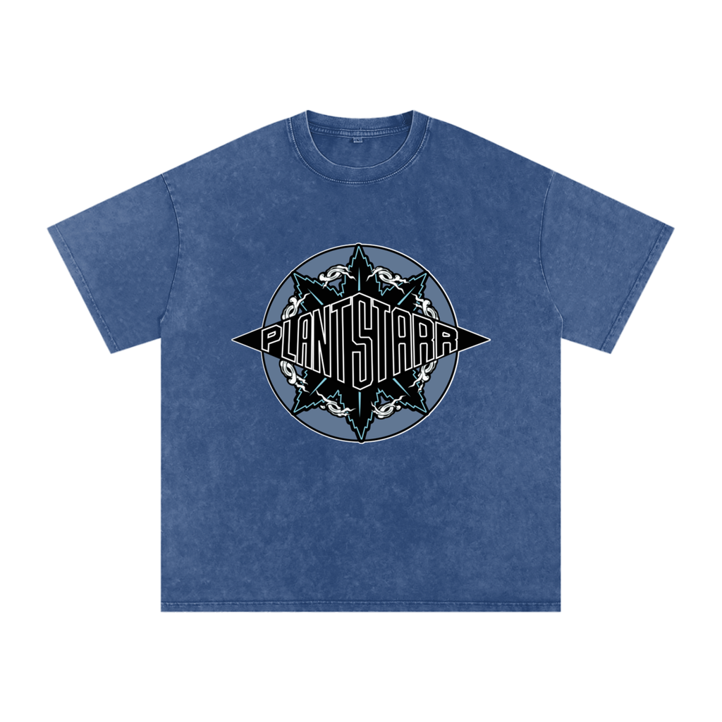 ILTP - PLANTSTARR (SKY BLUE LOGO) Heavyweight Vintage Washed Frayed T-Shirt