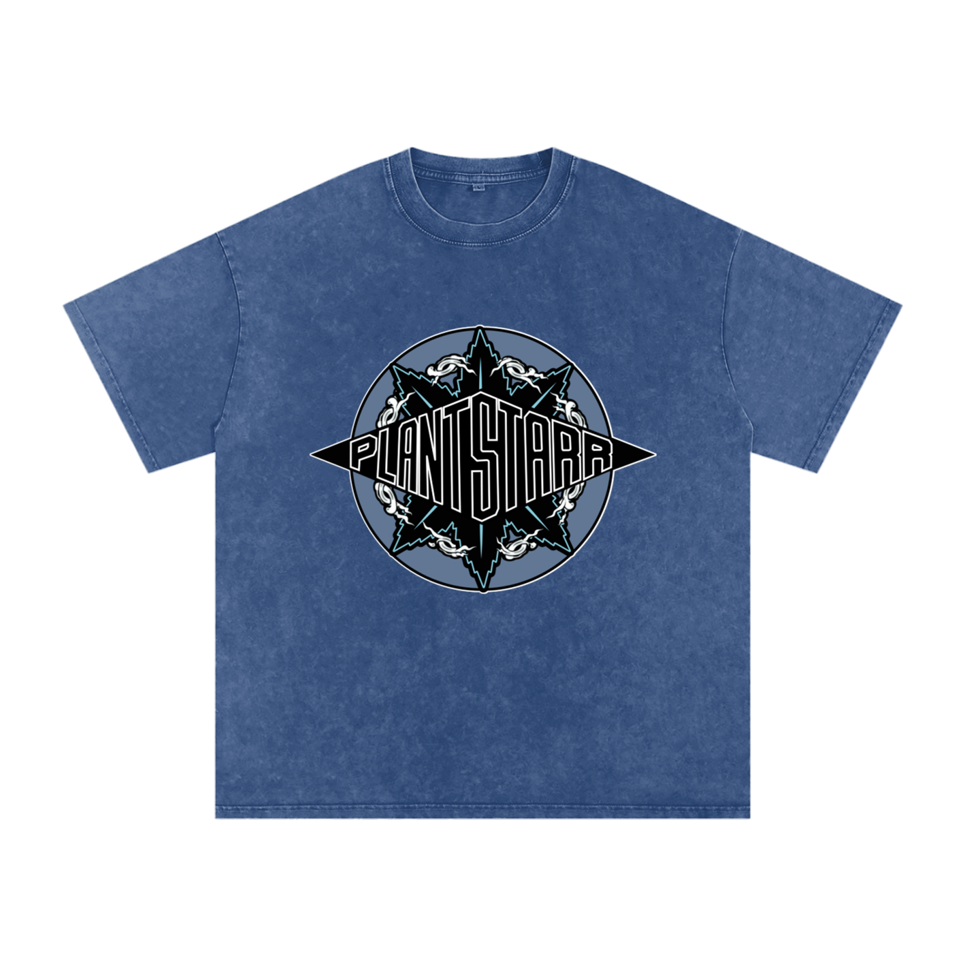 ILTP - PLANTSTARR (SKY BLUE LOGO) Heavyweight Vintage Washed Frayed T-Shirt