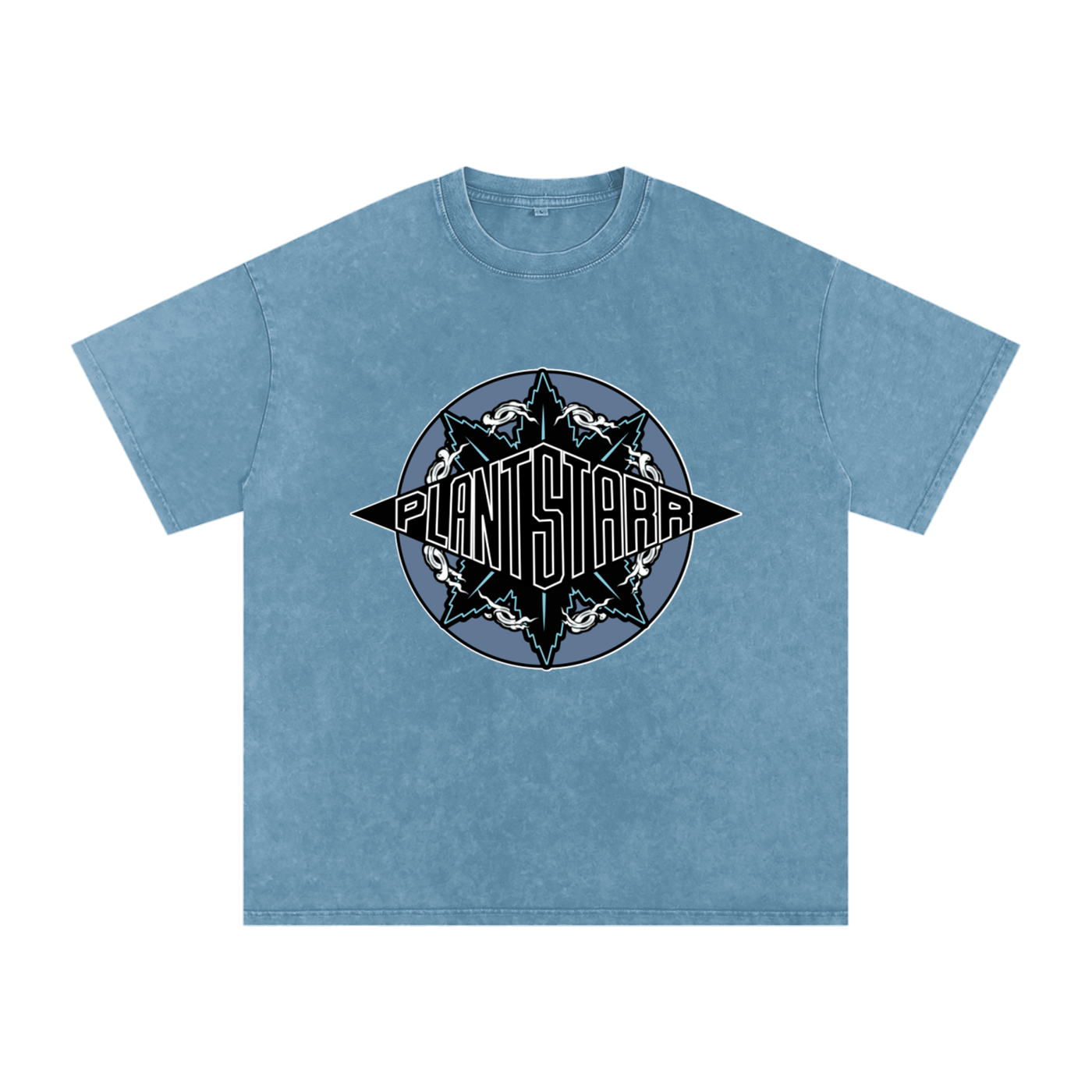 ILTP - PLANTSTARR (SKY BLUE LOGO) Heavyweight Vintage Washed Frayed T-Shirt