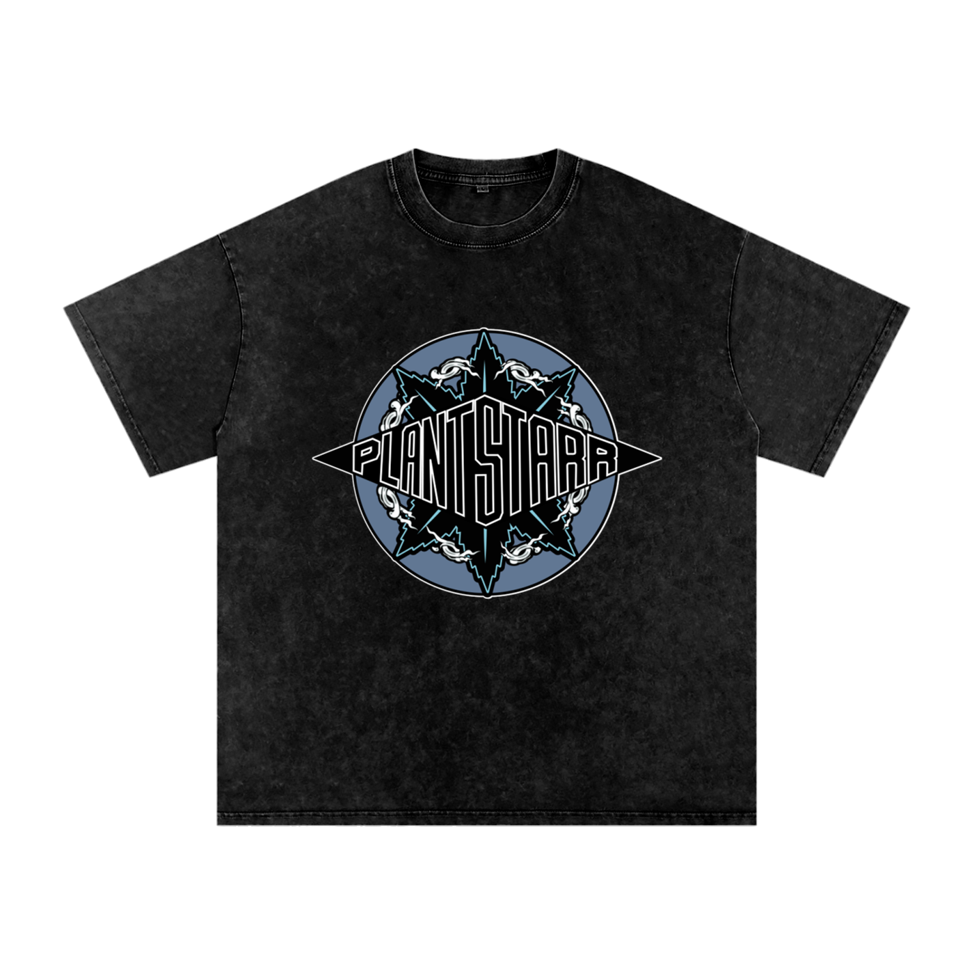 ILTP - PLANTSTARR (SKY BLUE LOGO) Heavyweight Vintage Washed Frayed T-Shirt