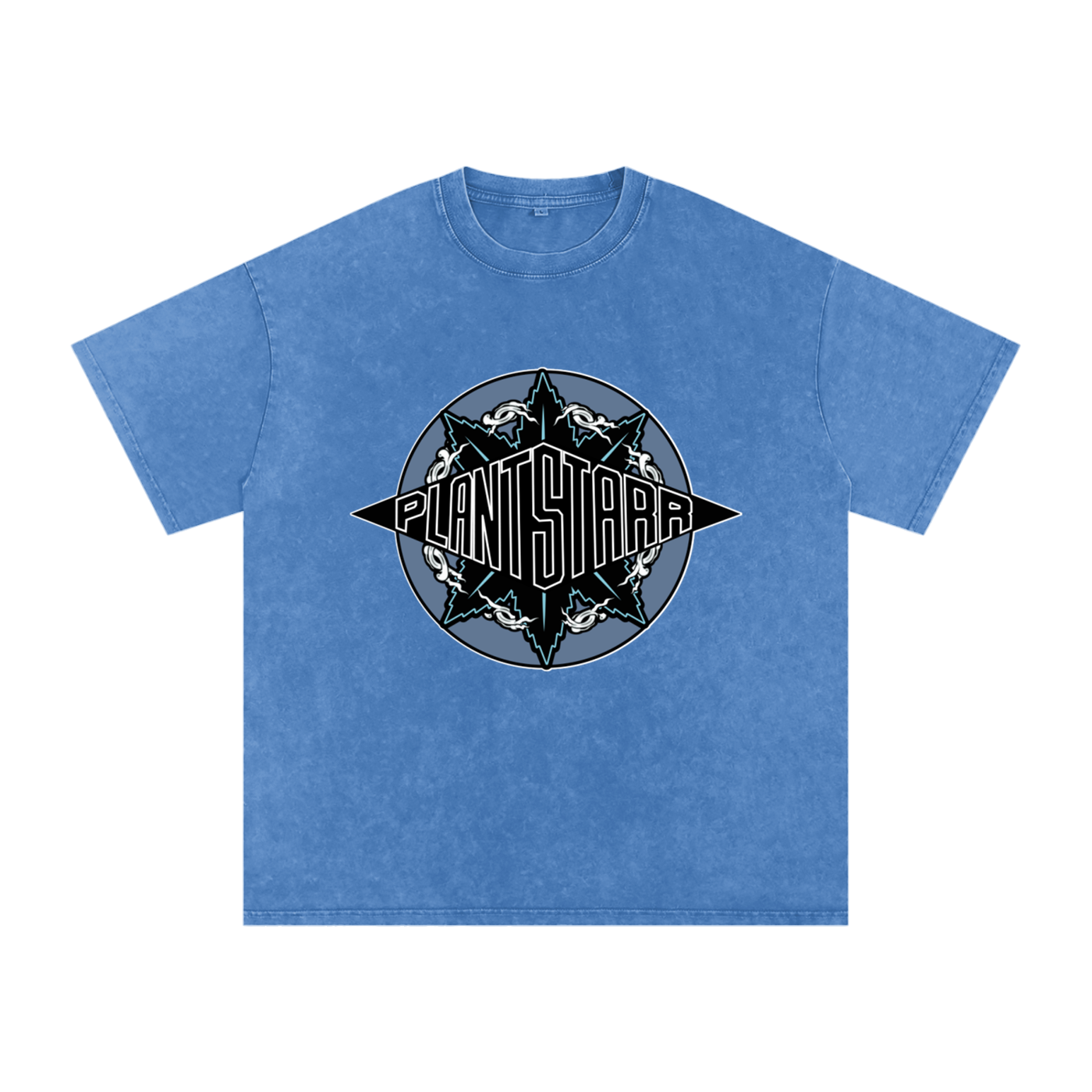 ILTP - PLANTSTARR (SKY BLUE LOGO) Heavyweight Vintage Washed Frayed T-Shirt