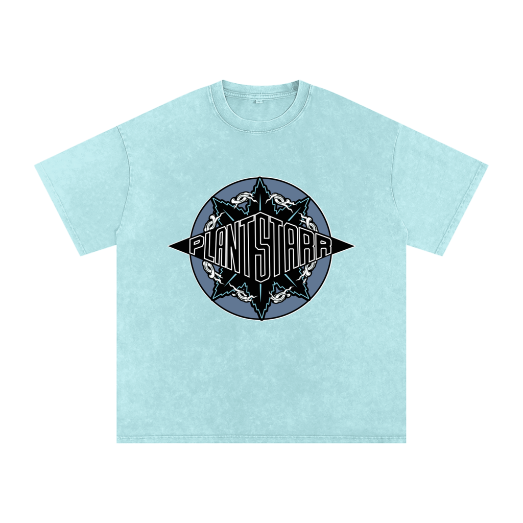 ILTP - PLANTSTARR (SKY BLUE LOGO) Heavyweight Vintage Washed Frayed T-Shirt