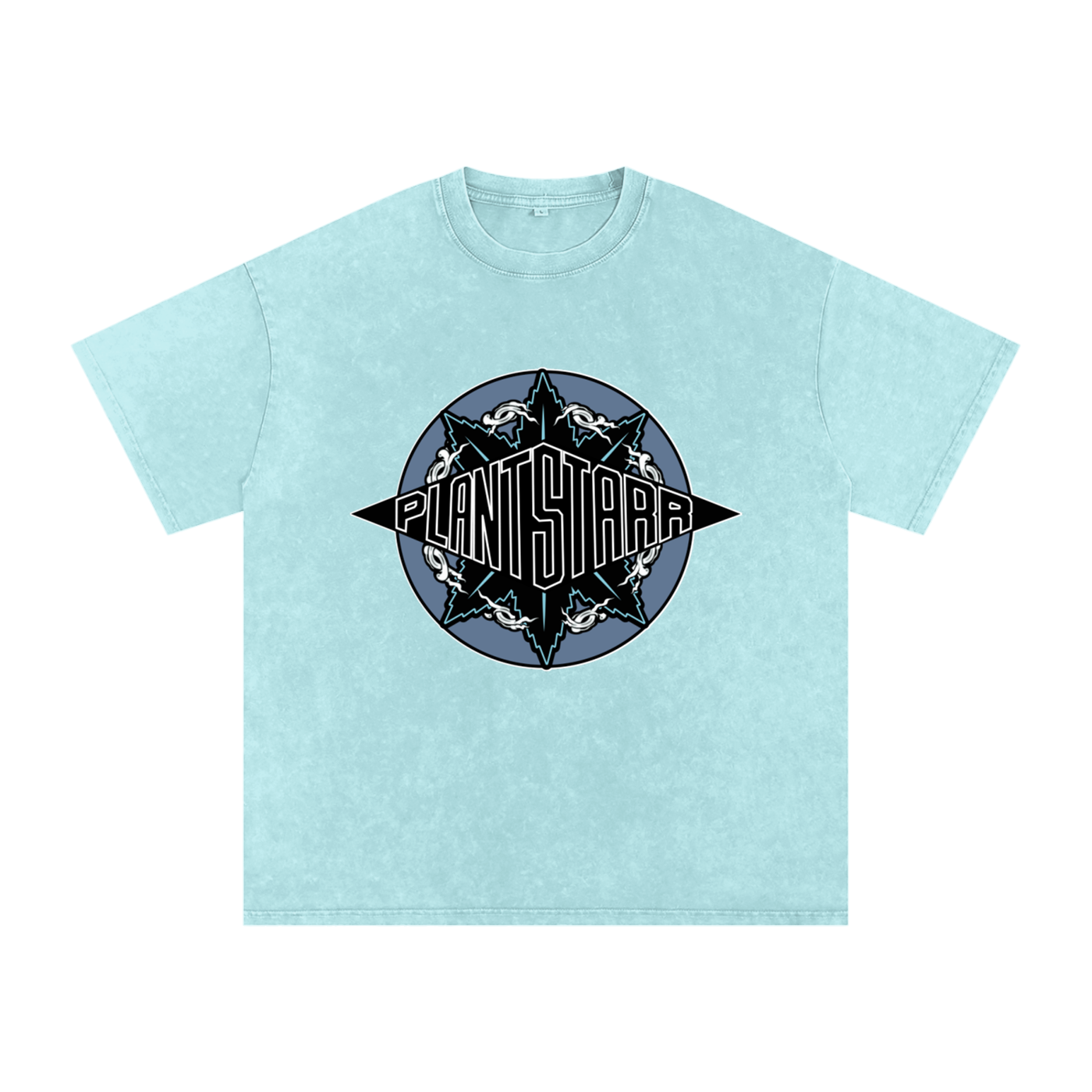 ILTP - PLANTSTARR (SKY BLUE LOGO) Heavyweight Vintage Washed Frayed T-Shirt