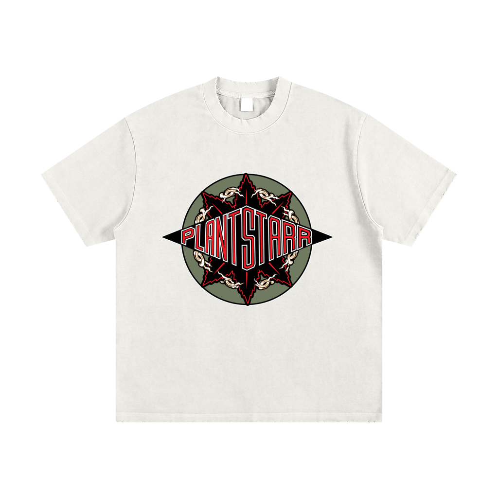 ILTP - PLANTSTARR (RED LOGO) Heavyweight Vintage Washed Frayed T-Shirt