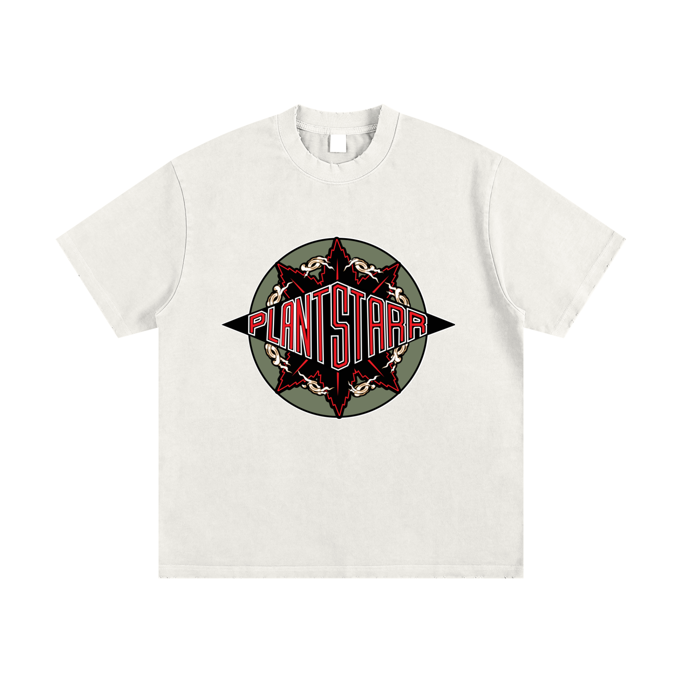 ILTP - PLANTSTARR (RED LOGO) Heavyweight Vintage Washed Frayed T-Shirt