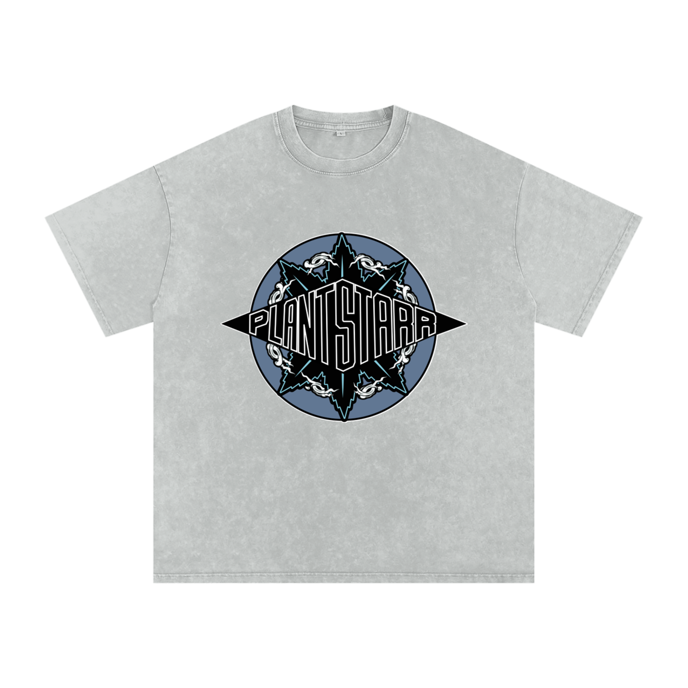ILTP - PLANTSTARR (SKY BLUE LOGO) Heavyweight Vintage Washed Frayed T-Shirt