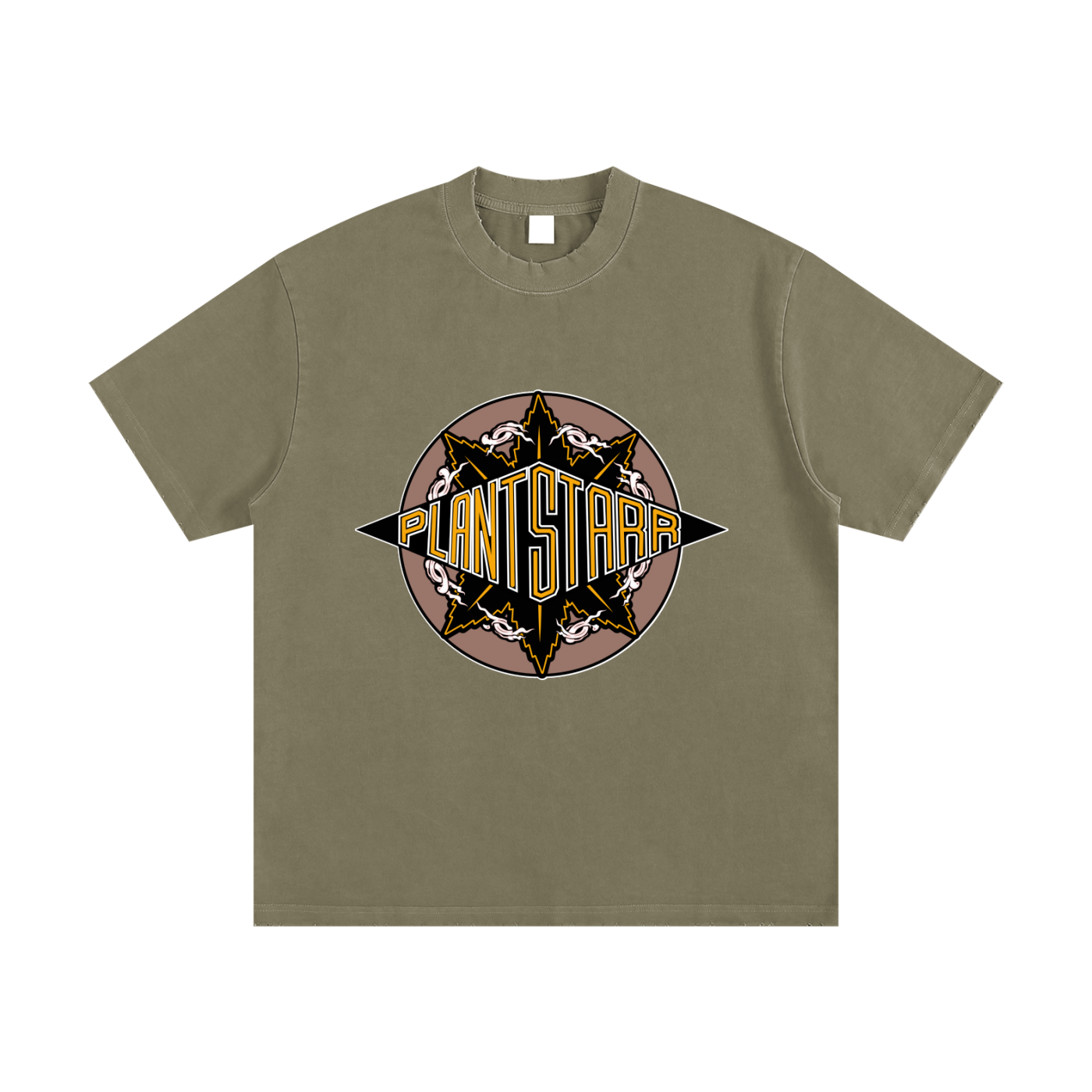 ILTP - PLANTSTARR (ORANGE LOGO) Heavyweight Vintage Washed Frayed T-Shirt