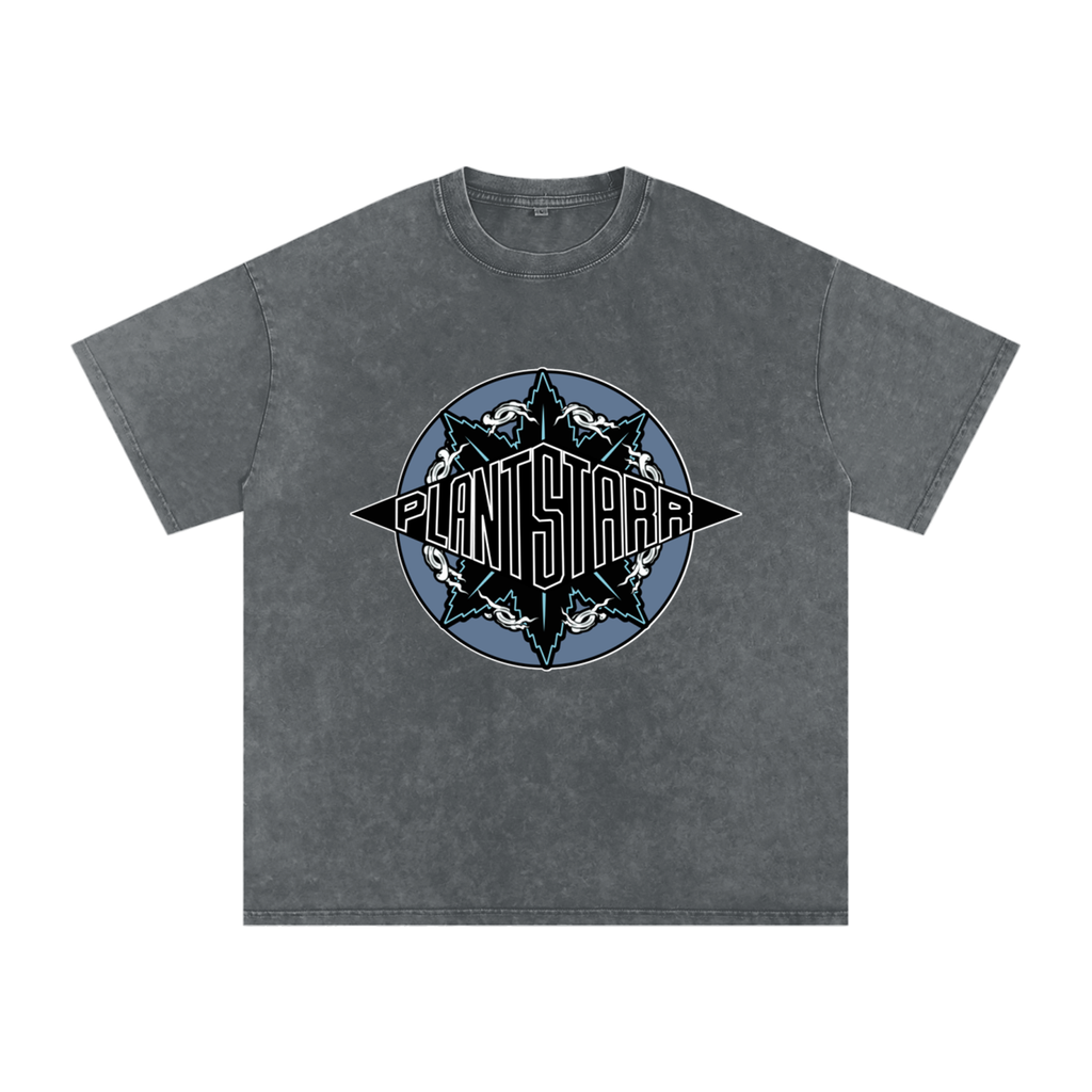 ILTP - PLANTSTARR (SKY BLUE LOGO) Heavyweight Vintage Washed Frayed T-Shirt