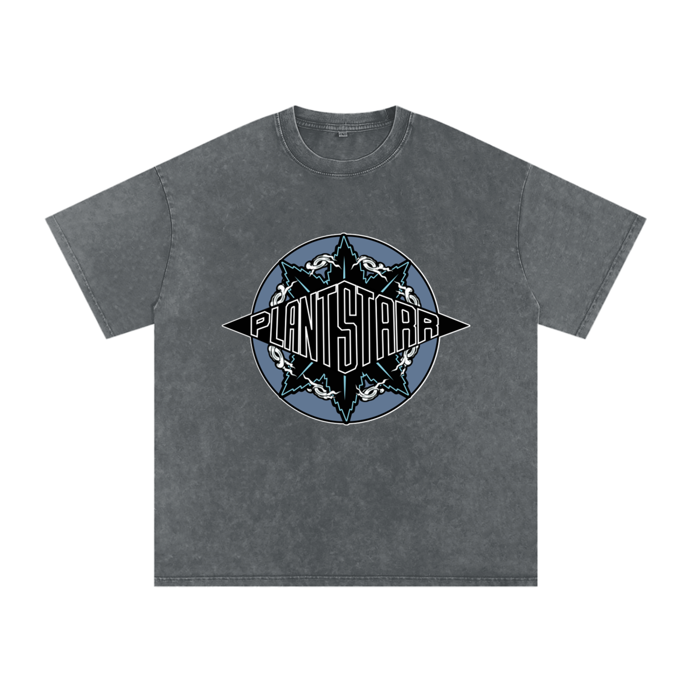 ILTP - PLANTSTARR (SKY BLUE LOGO) Heavyweight Vintage Washed Frayed T-Shirt