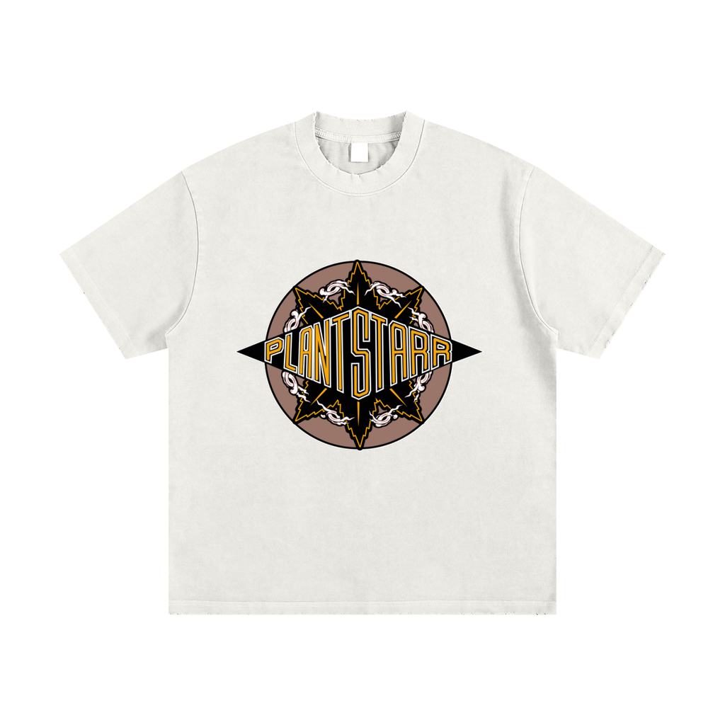 ILTP - PLANTSTARR (ORANGE LOGO) Heavyweight Vintage Washed Frayed T-Shirt
