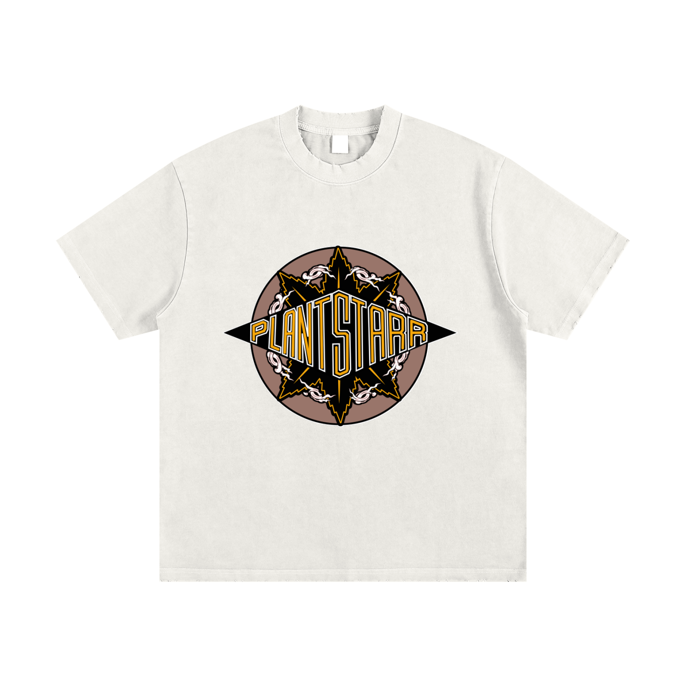 ILTP - PLANTSTARR (ORANGE LOGO) Heavyweight Vintage Washed Frayed T-Shirt